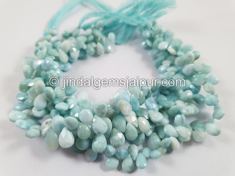 Larimar Faceted Pear Beads