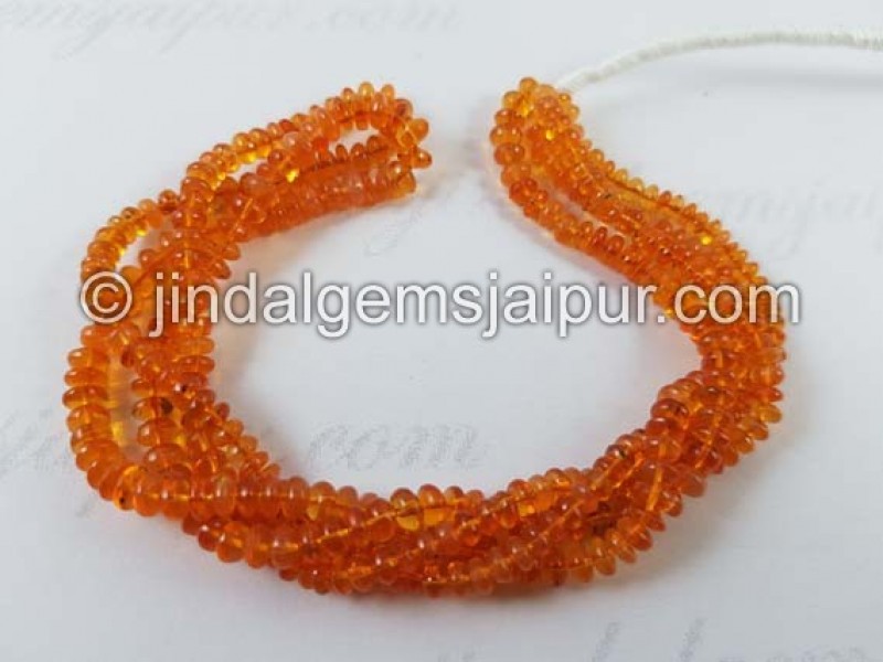 Fire Opal Smooth Roundelle Beads