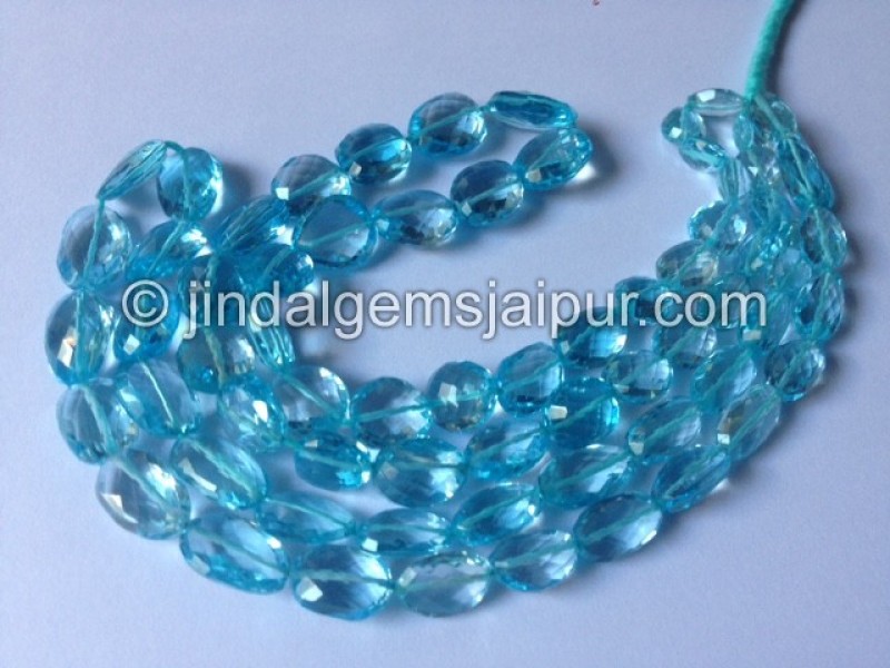 Sky Blue Topaz Faceted Nuggets Shape Beads