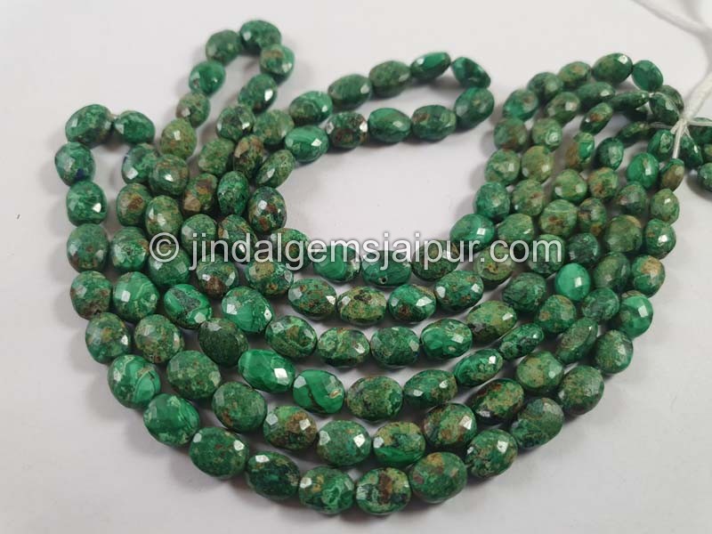 Malachite Faceted Oval Beads