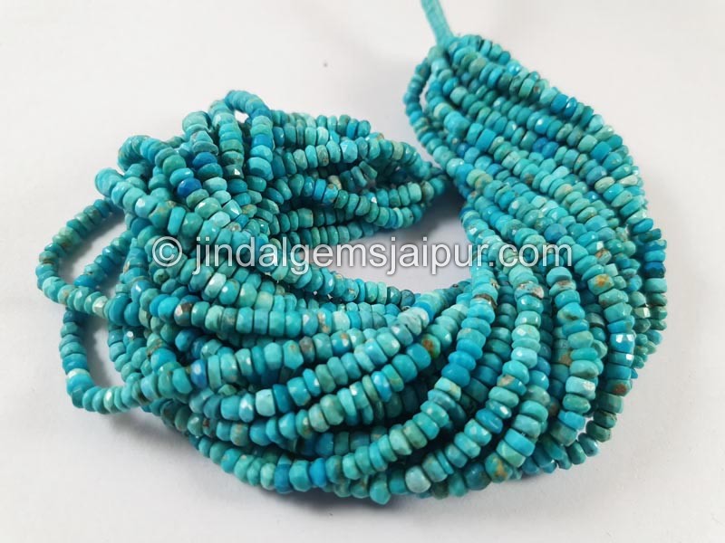 Turquoise Faceted Roundelle Small Beads