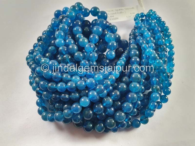 Neon Apatite Smooth Round Beads