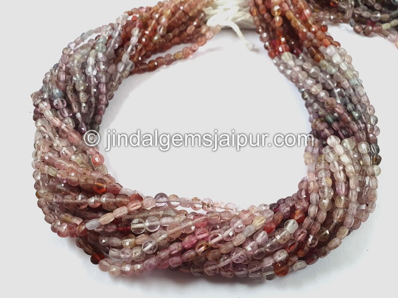 Multi Spinel Faceted Coin Beads