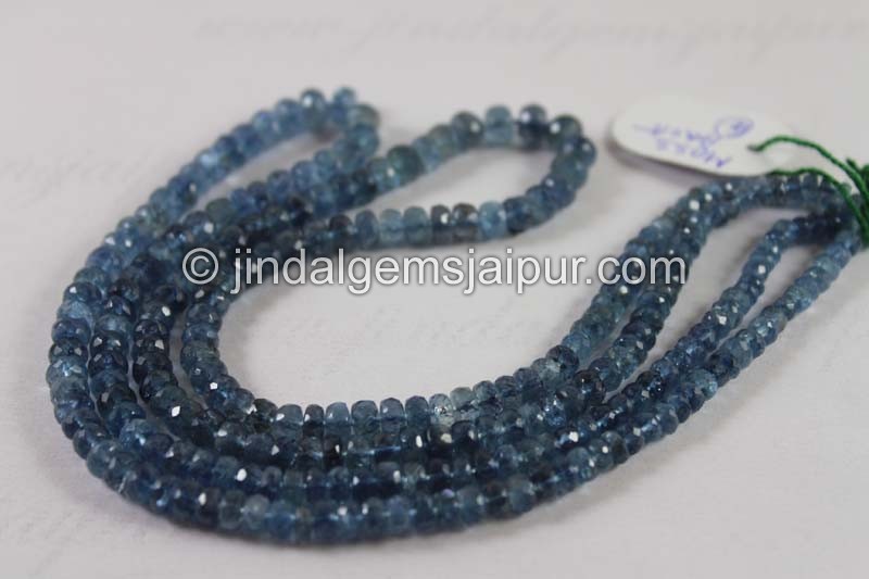 Santa Maria Moss Aquamarine Faceted Roundelle Beads