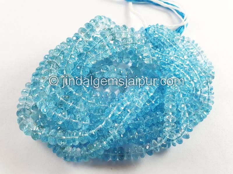 Sky Blue Topaz Faceted Rondelle Beads