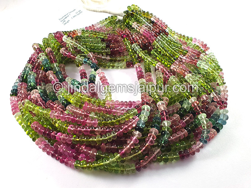 Tourmaline Smooth Roundelle Shape Beads