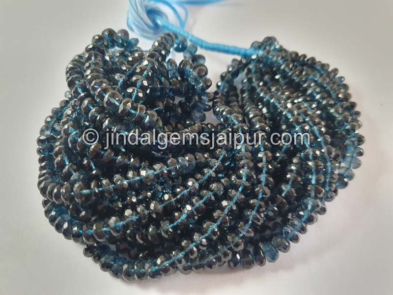 London Blue Topaz Big Faceted Roundelle Beads