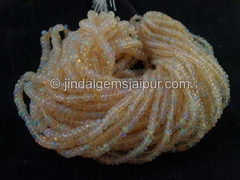 Off White Ethiopian Opal Smooth Roundelle Beads