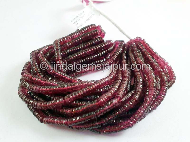 Rhodolite Garnet Faceted Tyre Beads