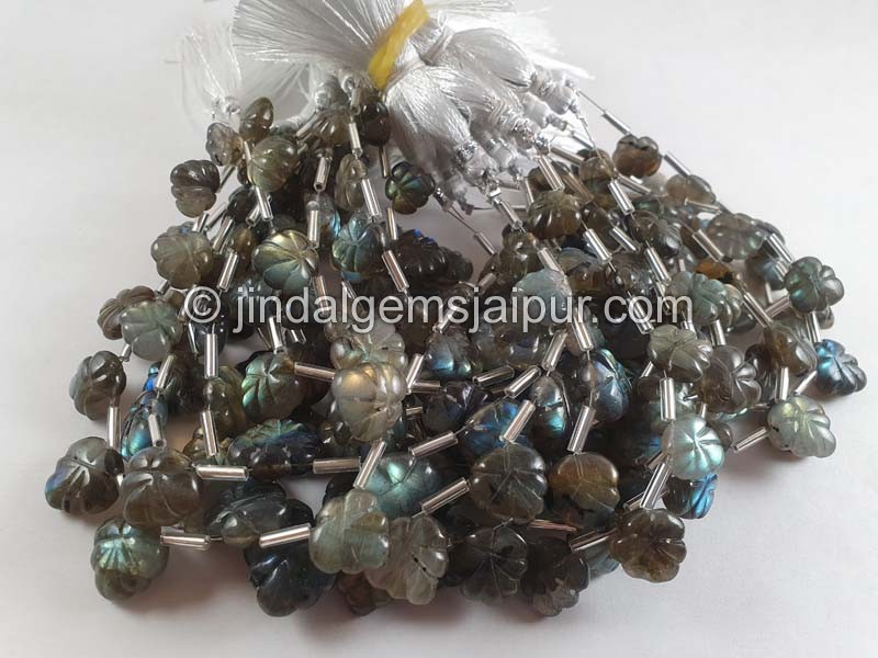 Labradorite Carved Maple Leaf Beads