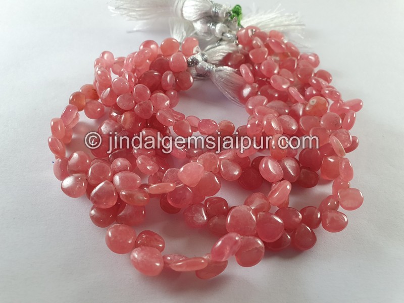 Rhodochrosite Smooth Heart Beads