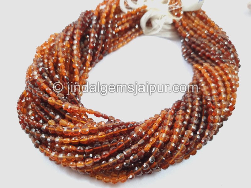 Spessartite Shaded Faceted Coin Beads