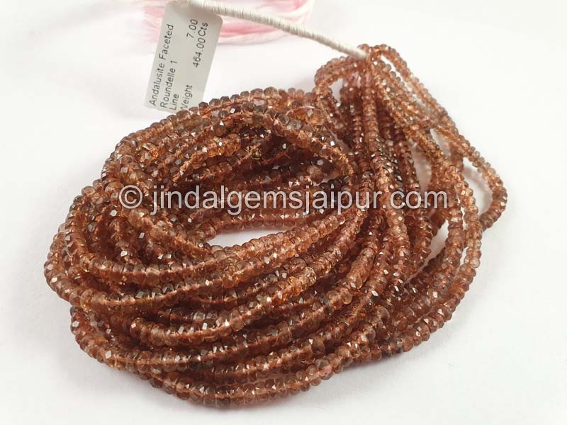 Andalusite Faceted Roundelle Beads