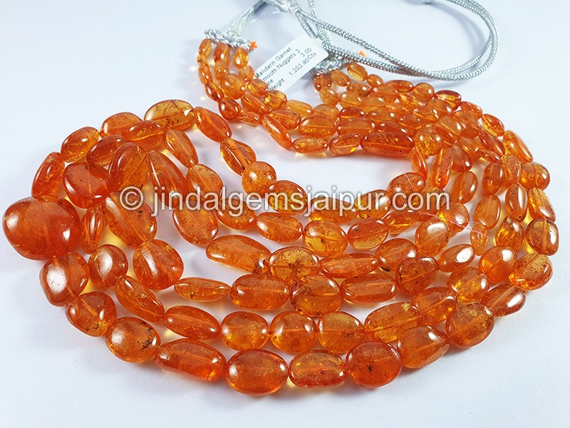 Mandarin Garnet Smooth Nuggets Beads