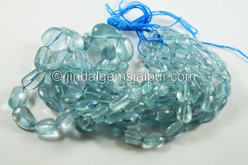 Moss Aquamarine Far Smooth Nugget Beads