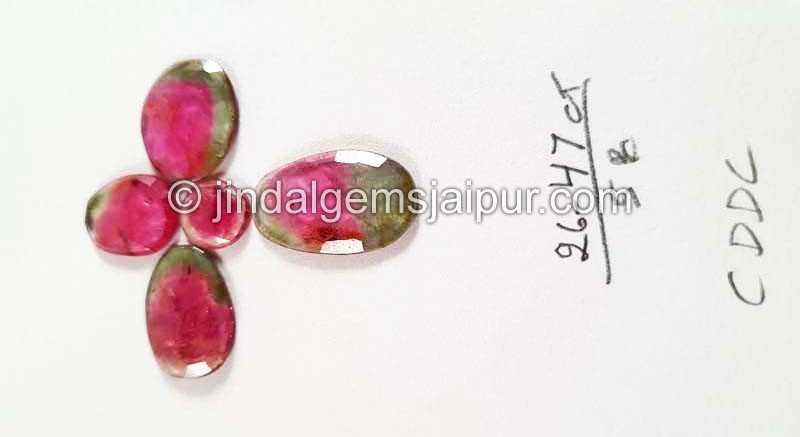 Watermelon Tourmaline Rose Cut Slices