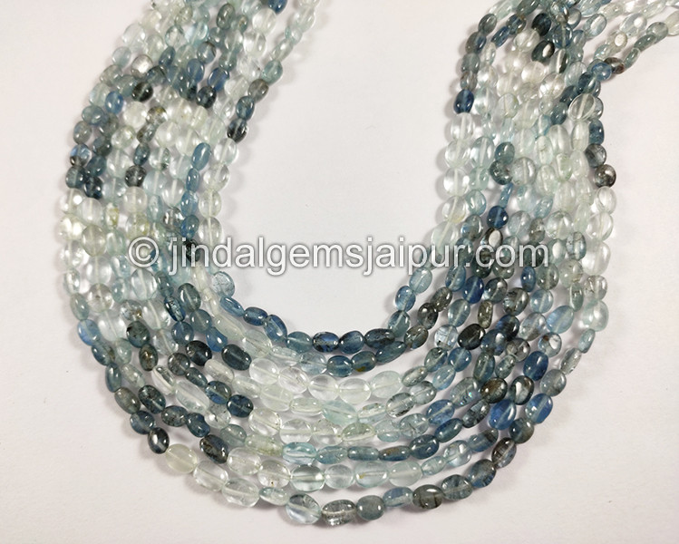 Santa Maria Aquamarine Shaded Smooth Oval Shape Beads