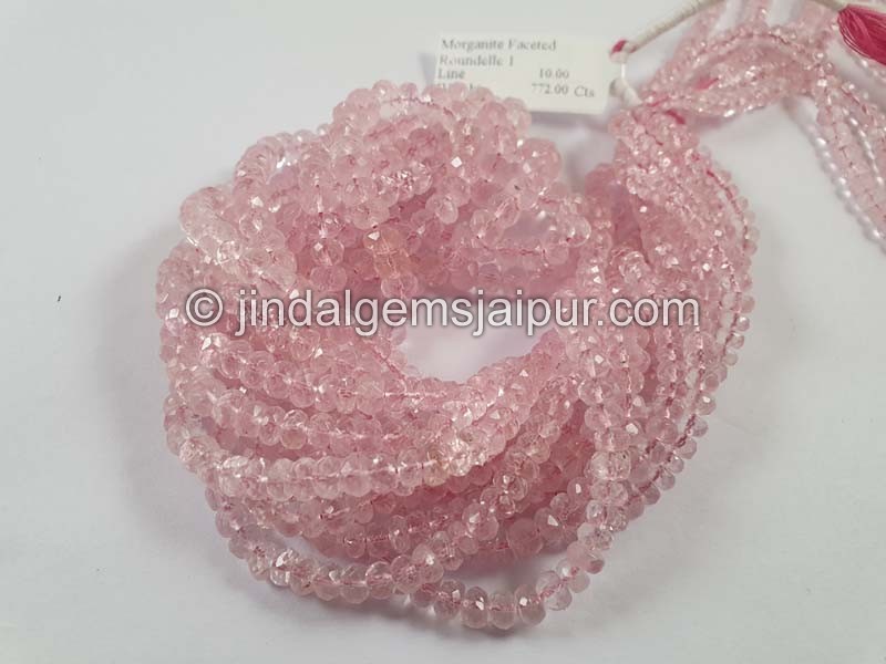 Pink Morganite Faceted Roundelle Beads