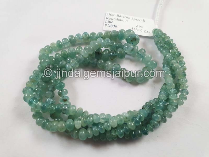 Grandidierite Smooth Roundelle Beads