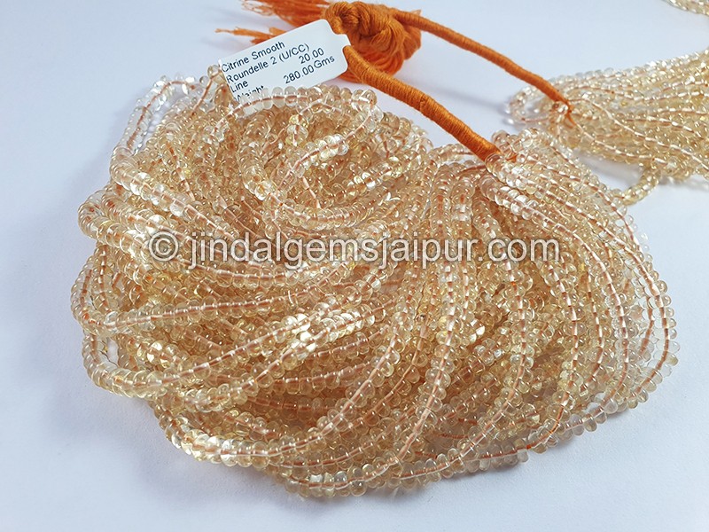 Citrine Smooth Roundelle Shape Beads