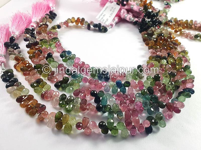 Tourmaline Faceted Drops Shape Big Beads