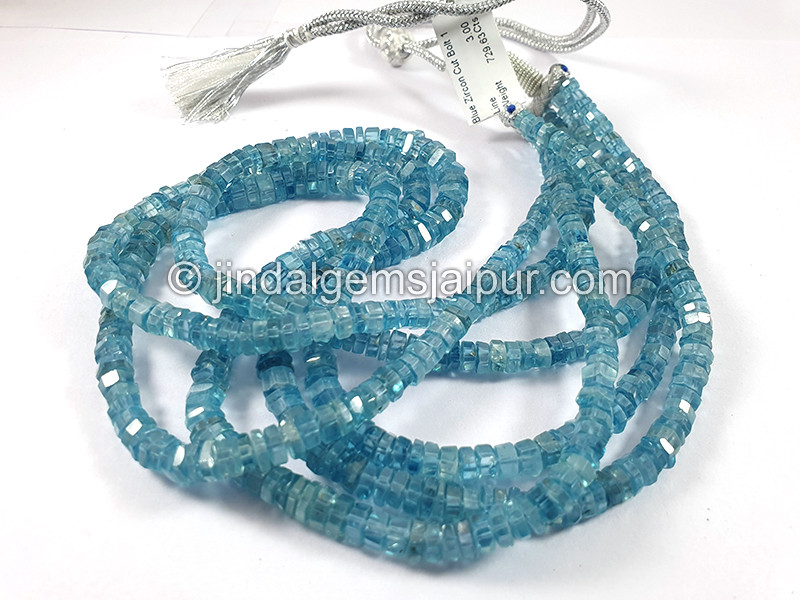 Blue Zircon Bolt Cut Shape Beads