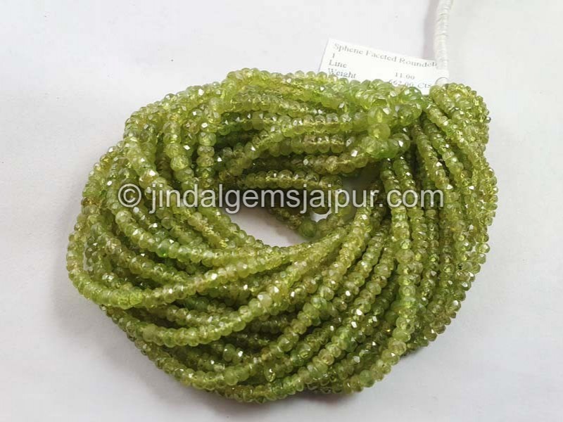 Sphene Faceted Roundelle Beads