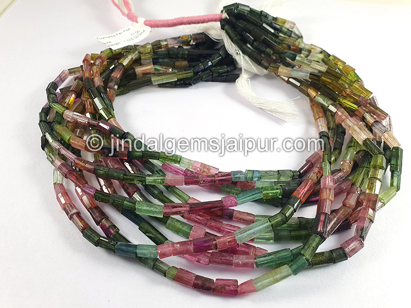 Tourmaline Faceted Pipe Shape Beads