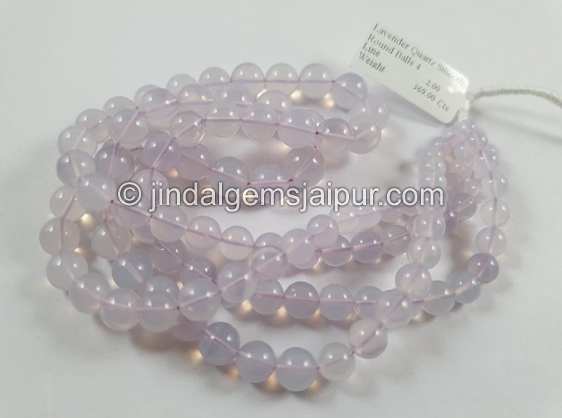 Lavender Quartz Or Scorolite Smooth Round Balls Beads