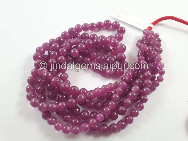 Natural Ruby Smooth Balls Beads