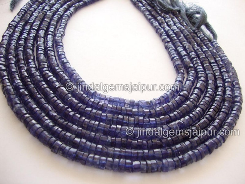 Iolite Faceted Tyre Shape Beads