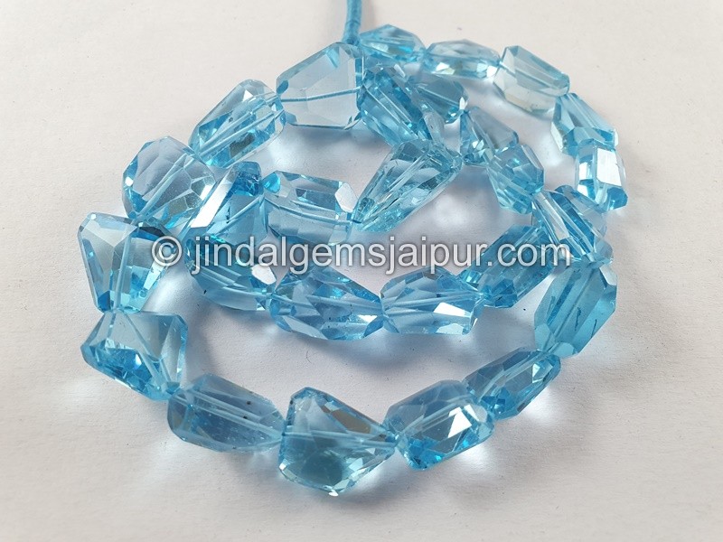 Sky Blue Topaz Faceted Nuggets Beads