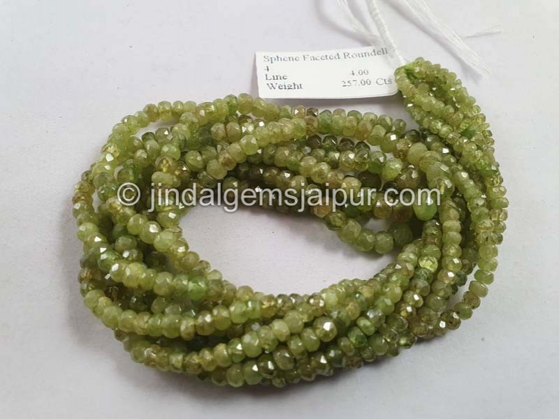 Sphene Faceted Roundelle Beads