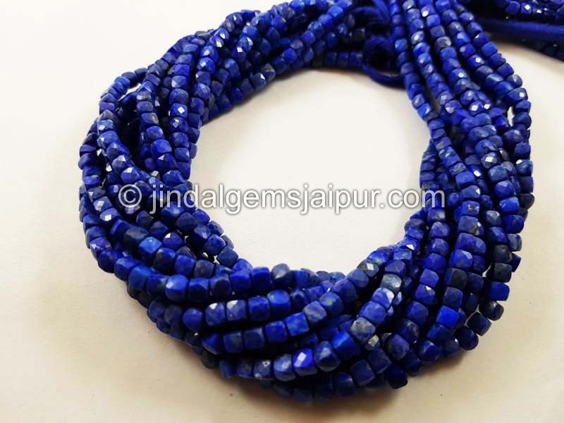 Lapis micro cut cube beads