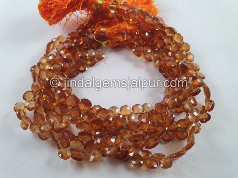 Spessartite Faceted Heart Beads