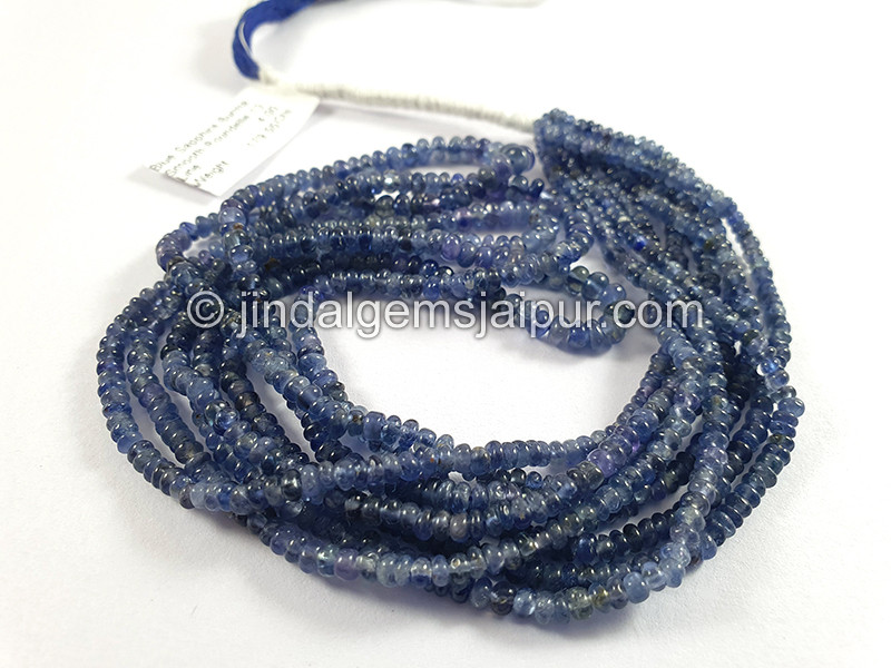 Blue Sapphire Burma Smooth Roundelle Shape Beads