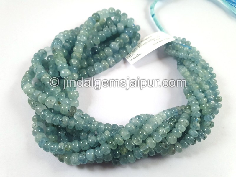 Milky Aquamarine Smooth Roundelle Beads