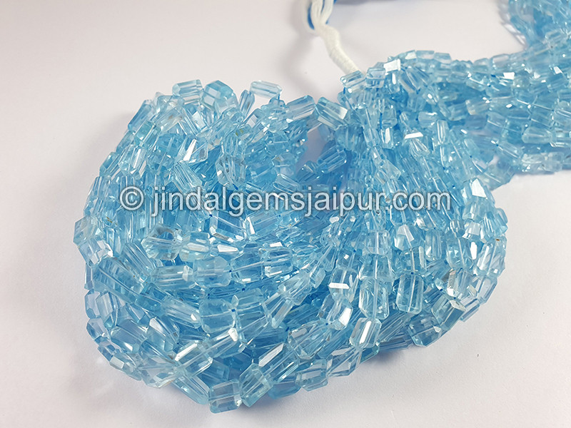 Sky Blue Topaz Faceted Nuggets Shape Beads