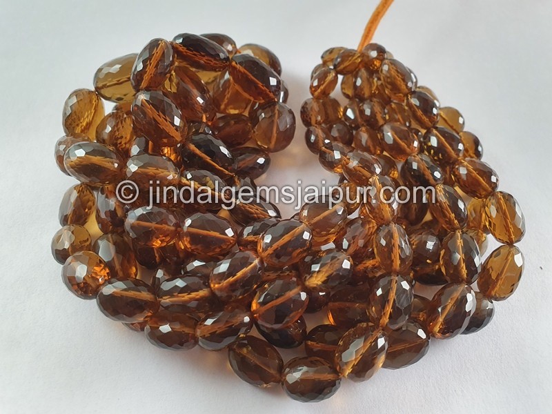 Cognac Quartz Far Faceted Nuggets Beads