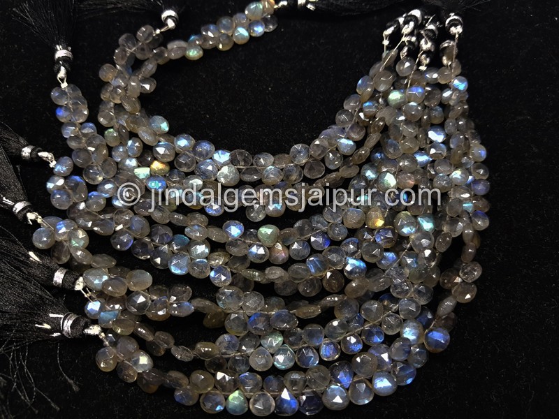 Labradorite Faceted Heart Beads