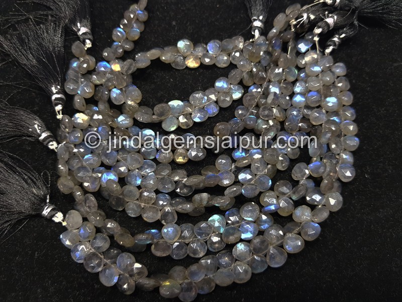 Labradorite Far Faceted Heart Beads