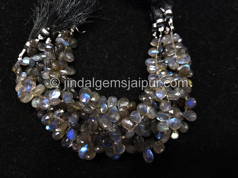 Labradorite Far Faceted Pear Beads