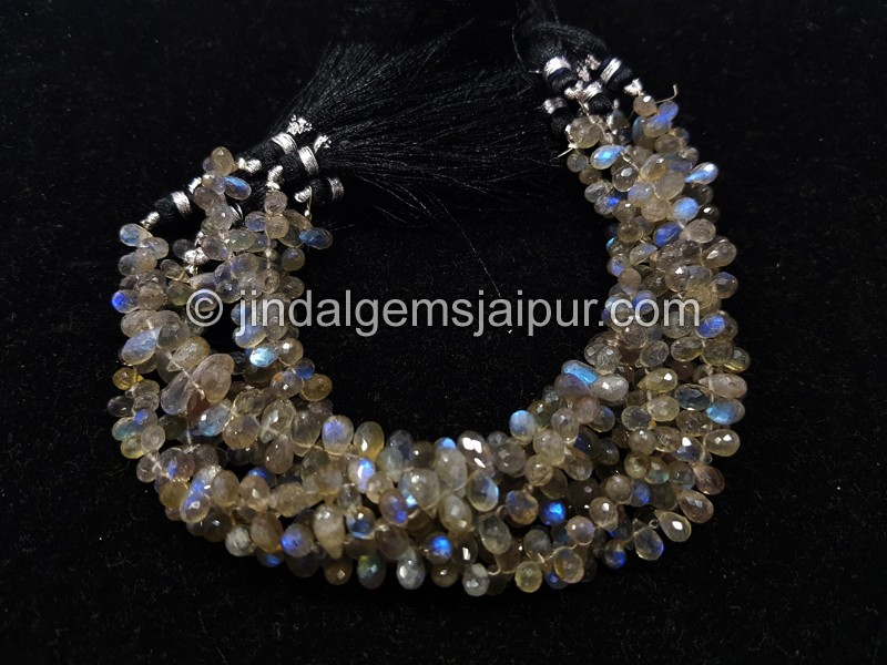 Labradorite Faceted Drops Beads