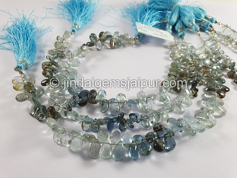 Moss Aquamarine Smooth Pear Shape Small Beads