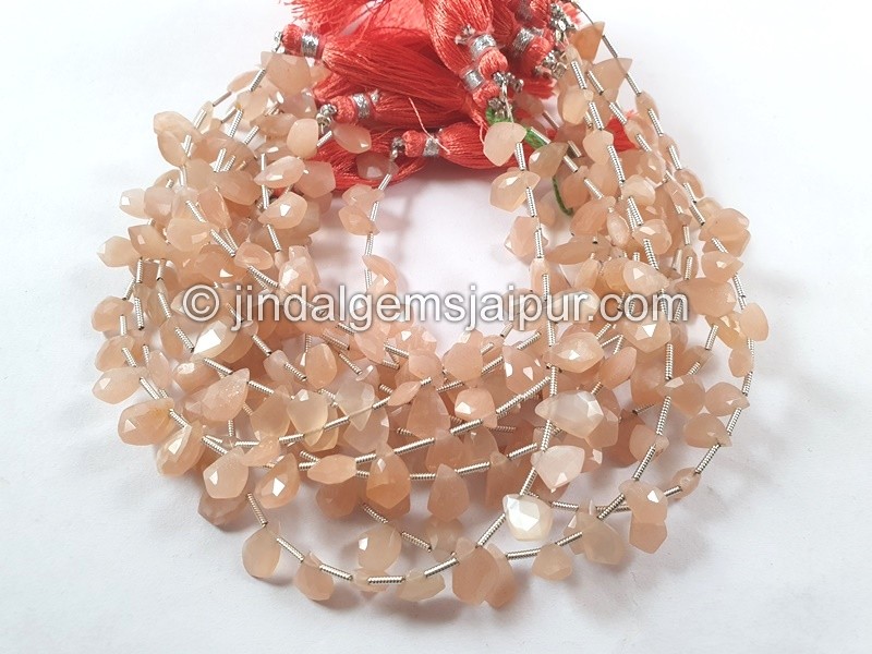 Peach Moonstone Fancy Pear Beads