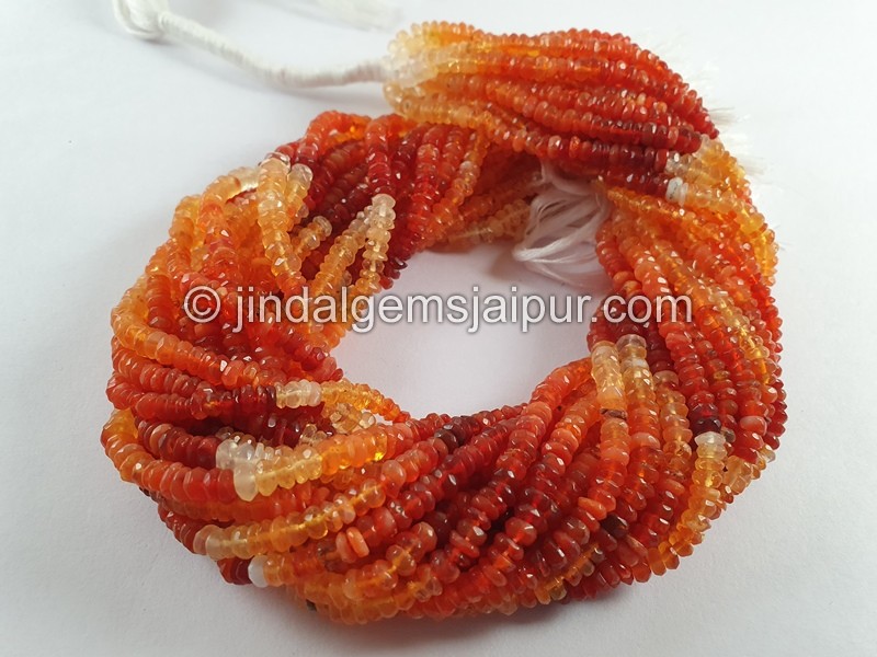 Fire Opal Big Faceted Roundelle Beads