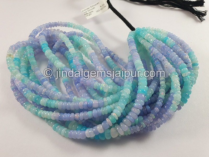 Lavender Ethiopian Opal Smooth Roundelle Shape Beads