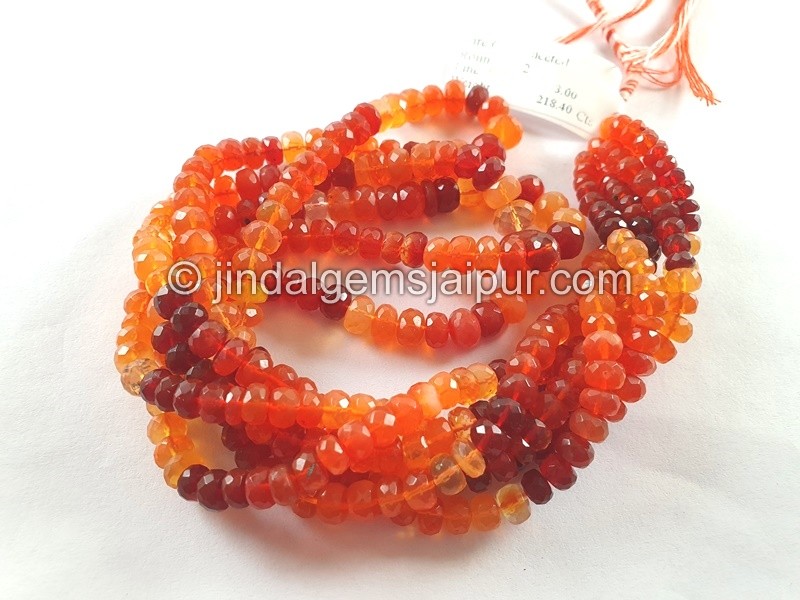 Fire Opal Big Faceted Roundelle Beads