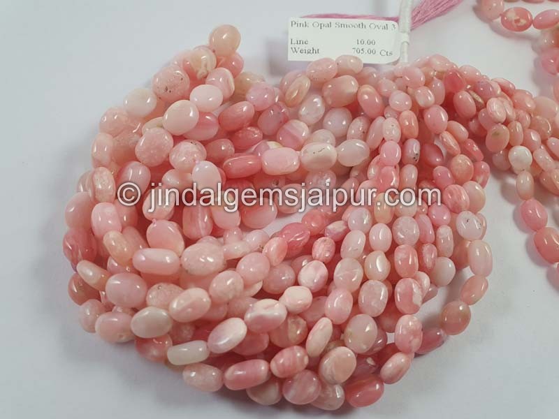 Pink Opal Shaded Smooth Oval Beads