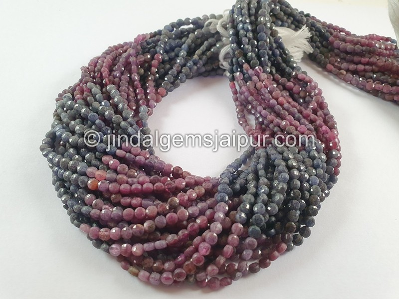 Multi Sapphire Faceted Coin Beads